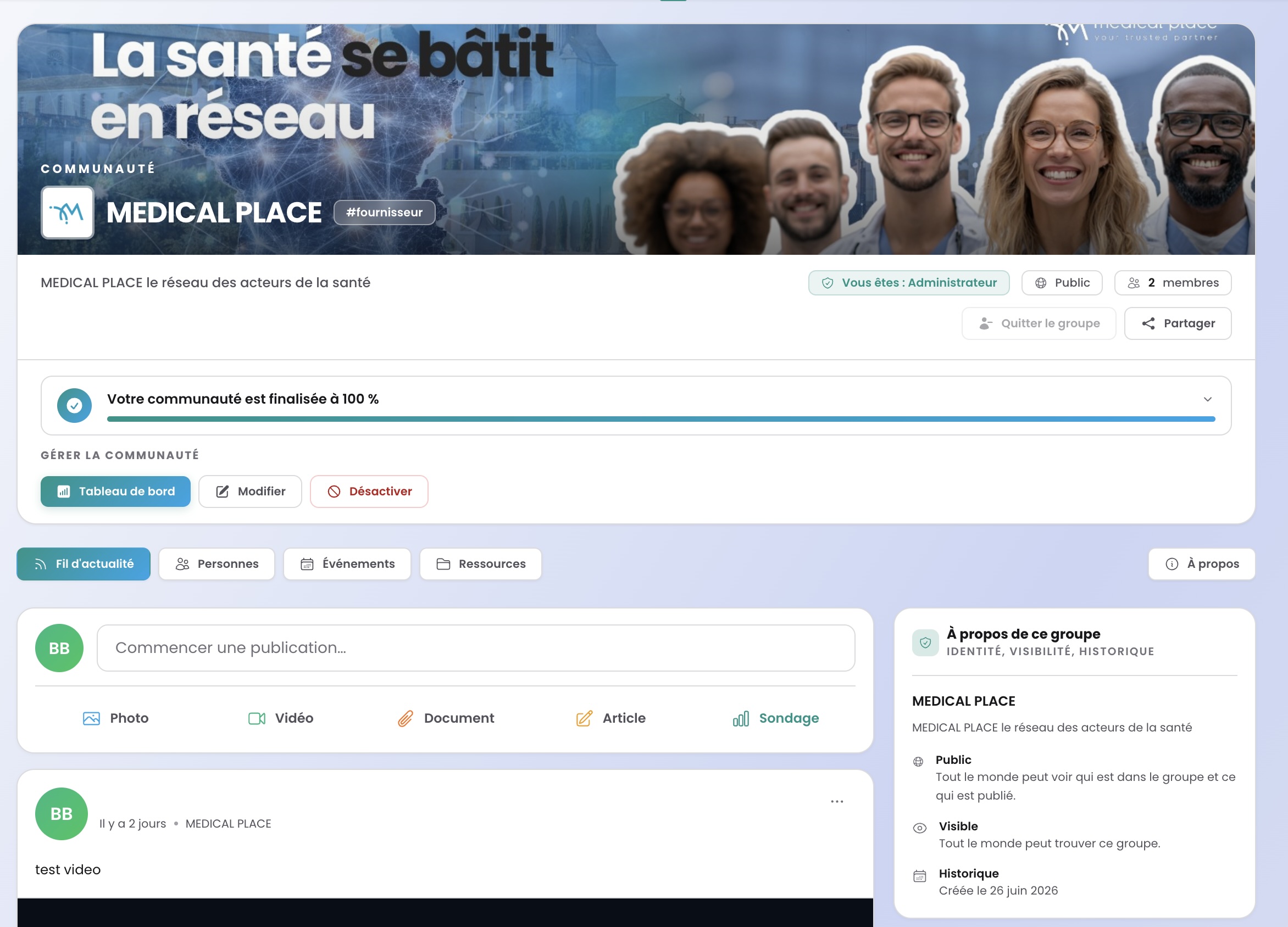 Medical Place — fil d'une communauté professionnelle